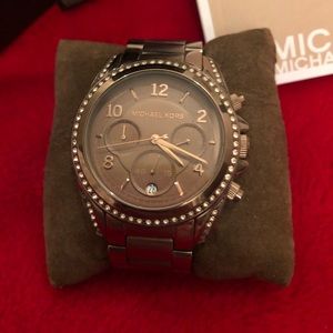 Chocolate Brown Michael Kors watch with diamonds (needs new battery)